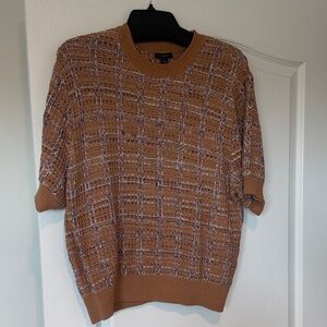 Ann Taylor Men's Tan and Brown Crewneck Sweater